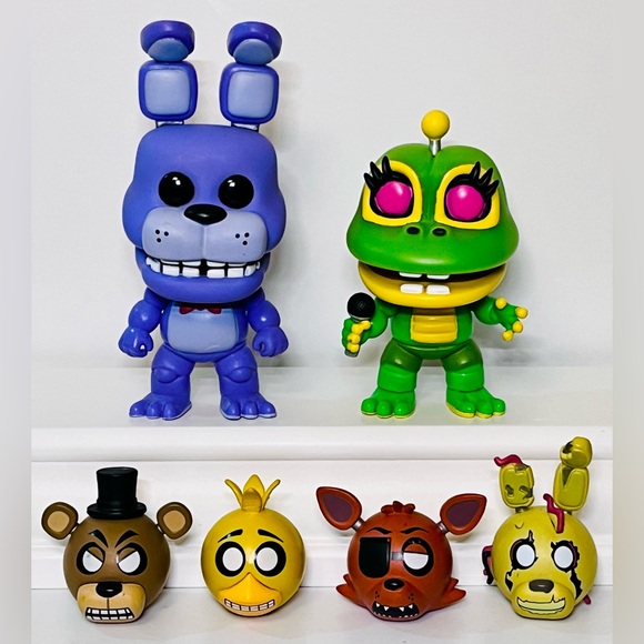Funko Five Nights at Freddys: BONNIE+ FROG+4 Funko Heads - Picture 1 of 6